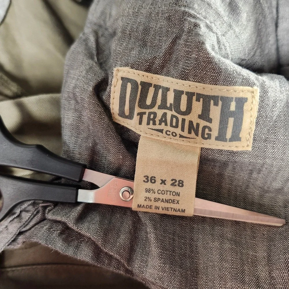 Duluth Trading Flex Fire Hose Cargo Pants Men 36x28 Green Relaxed Work Carpenter